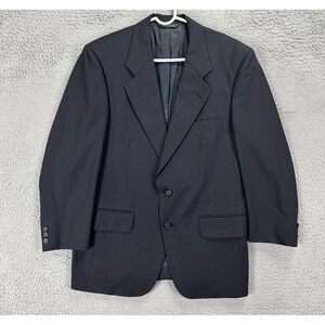 Burberrys Blazer Adult 40 Dark Navy 100% Pure Wool 2 Button Tuxedo Suit Coat Men
